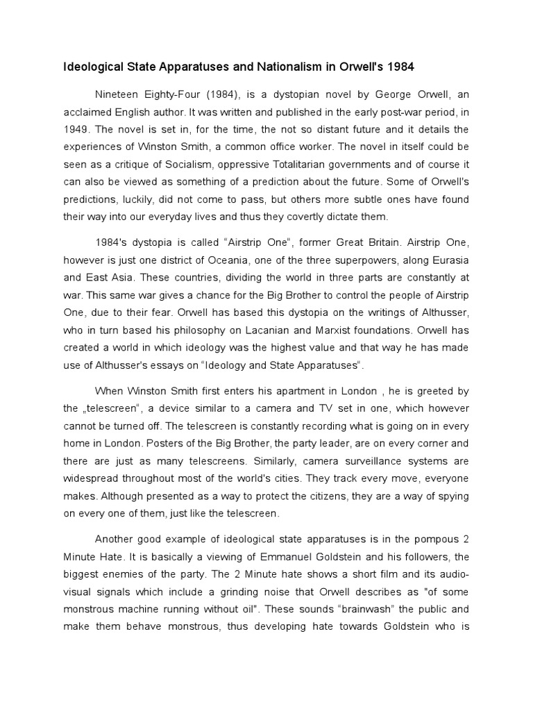 Ideology and Hate in Orwell's 1984 | PDF | Unrest | Politics (General)