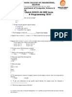 SEP Batch II2015-16 ODD Term R Programming TEST: Department of Computer Science & Engineering