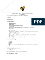 Marketing Plan - Sports Management (3 Pages)