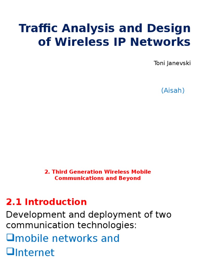 Traffic Analysis and Design of Wireless IP Networks: (Aisah) | PDF ...