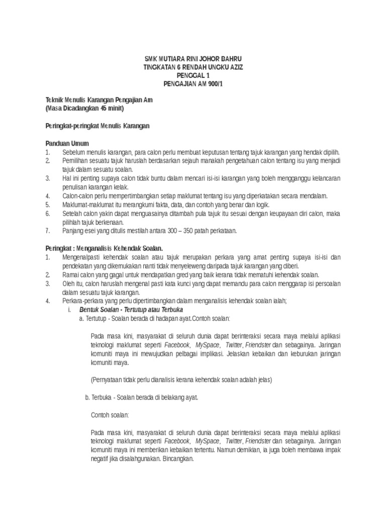 Teknik Penulisan Esei Pengajian Am Pdf