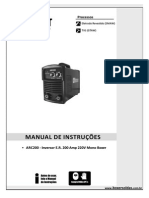 Manual de instruções para solda ER e TIG de 200A