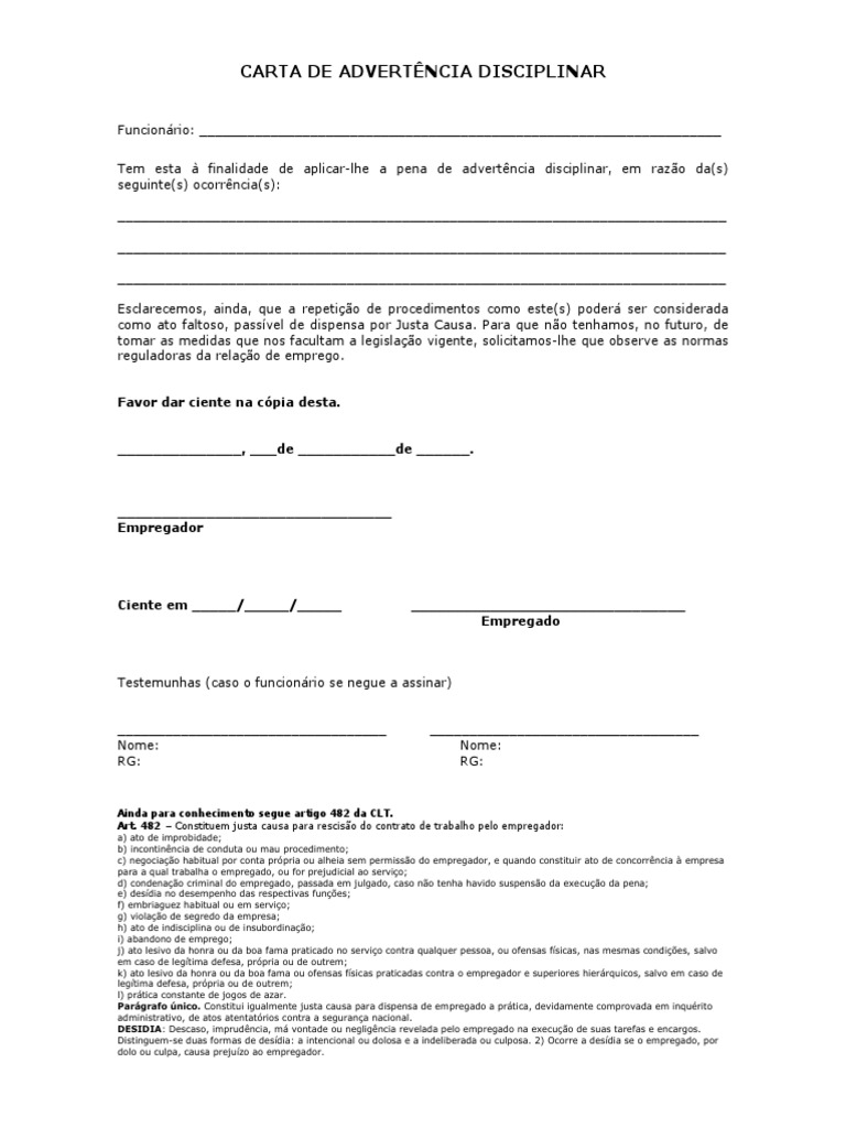 Carta de advertencia