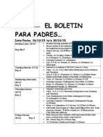 El Boletin para Padres : Date/Fecha: 26/10/15 To/a 30/10/15