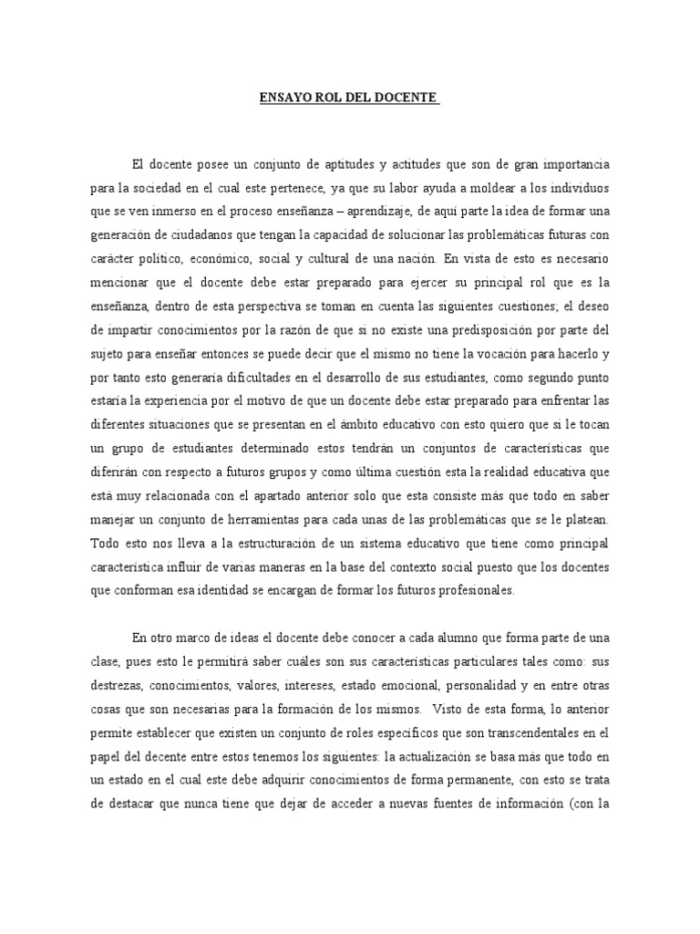 El Rol del Docente en la Educación Actual | PDF | Maestros | Aprendizaje