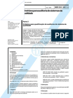 NBR ISO 10011 Diretrizes Para Auditoria de Sistemas Da Qualidade