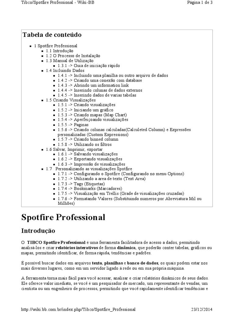 Guia do Spotfire Professional | PDF | Dados | Rede mundial de computadores