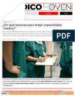 ¿En Qué Basarse para Elegir Especialidad Médica