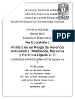 Análisis de rasgos de herencia autosómica dominante, recesiva y ligada al X