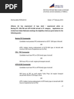 Pilot Recruitment for Alliance Air