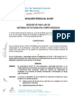 Disposicion Tecnica No. 09-2007 Requisitos Sistemas de Facturacion Computarizada