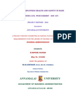 Annamalai University: A Study On Employees Health and Safety in Rane Brake Lining LTD, Puducherry - 605 107