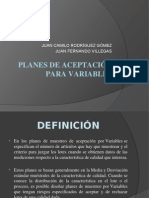 Planes de Aceptacion de Variables Calidad