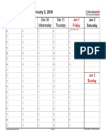 Weekly Calendar 2016 Landscape 6 Columns