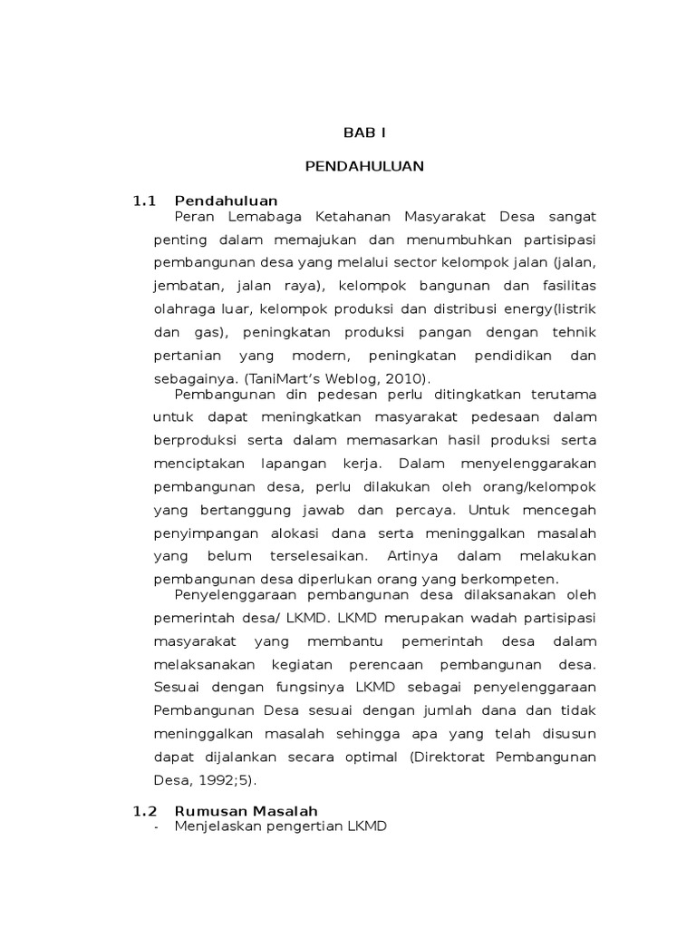 Arti dan Fungsi LKMD dalam Pembangunan | PDF