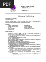 Minutes of the Meeting