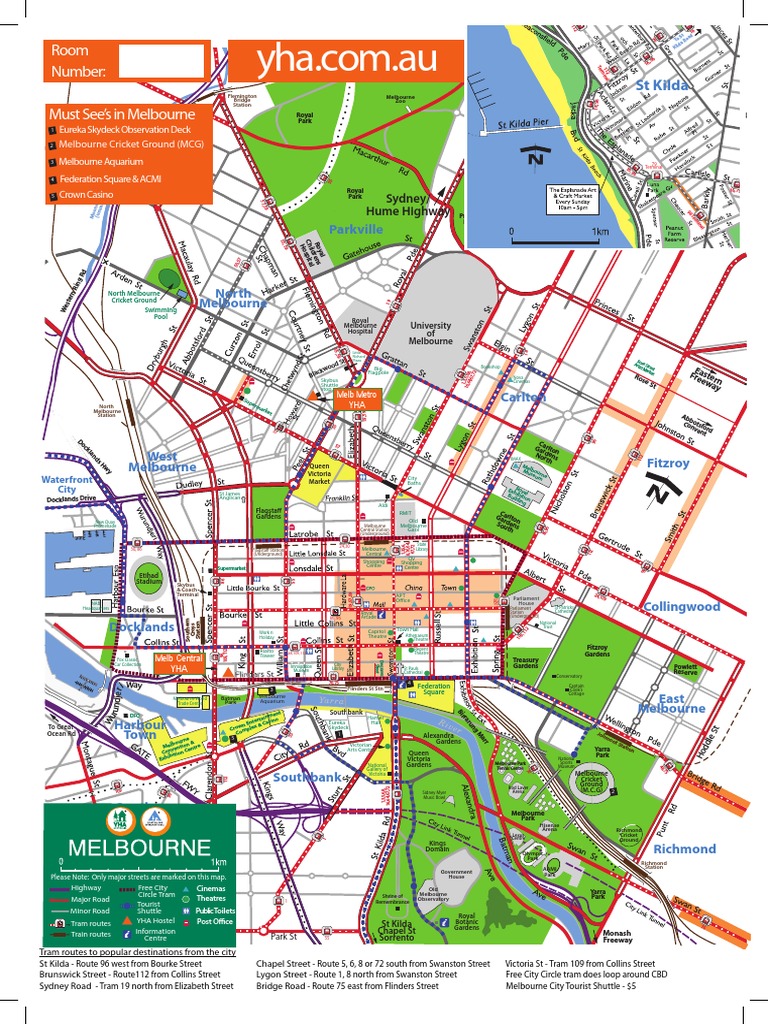 Melbourne Tourist Map 2013 | PDF | Melbourne | Transport