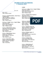 Calendarización Exámenes 1º Semestre 2015