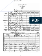 Partitura de Mozart Symphony No. 36 in C Major Linz K425