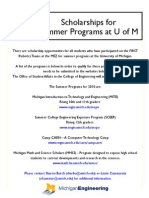 Scholarships For Summer Programs at U of M: WWW - Engin.umich - Edu/mepo