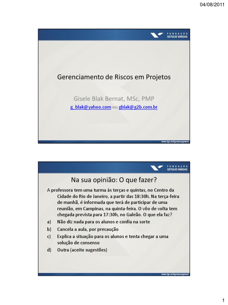 Gerenciamento de Riscos em Projetos | PDF | RMS Titanic | Risco
