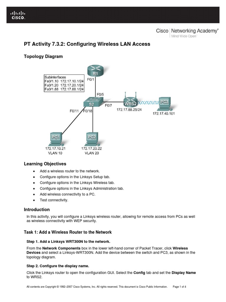 Ex1 PDF | PDF | Ip Address | Wireless Lan