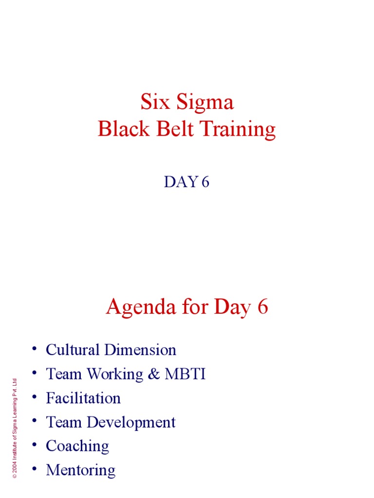 Six Sigma Black Belt Training | PDF | Mentorship | Six Sigma