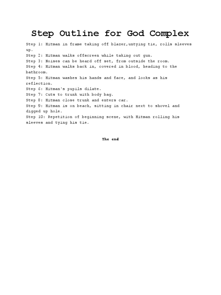 Hitman Scene Step Outline | PDF | Lifestyle