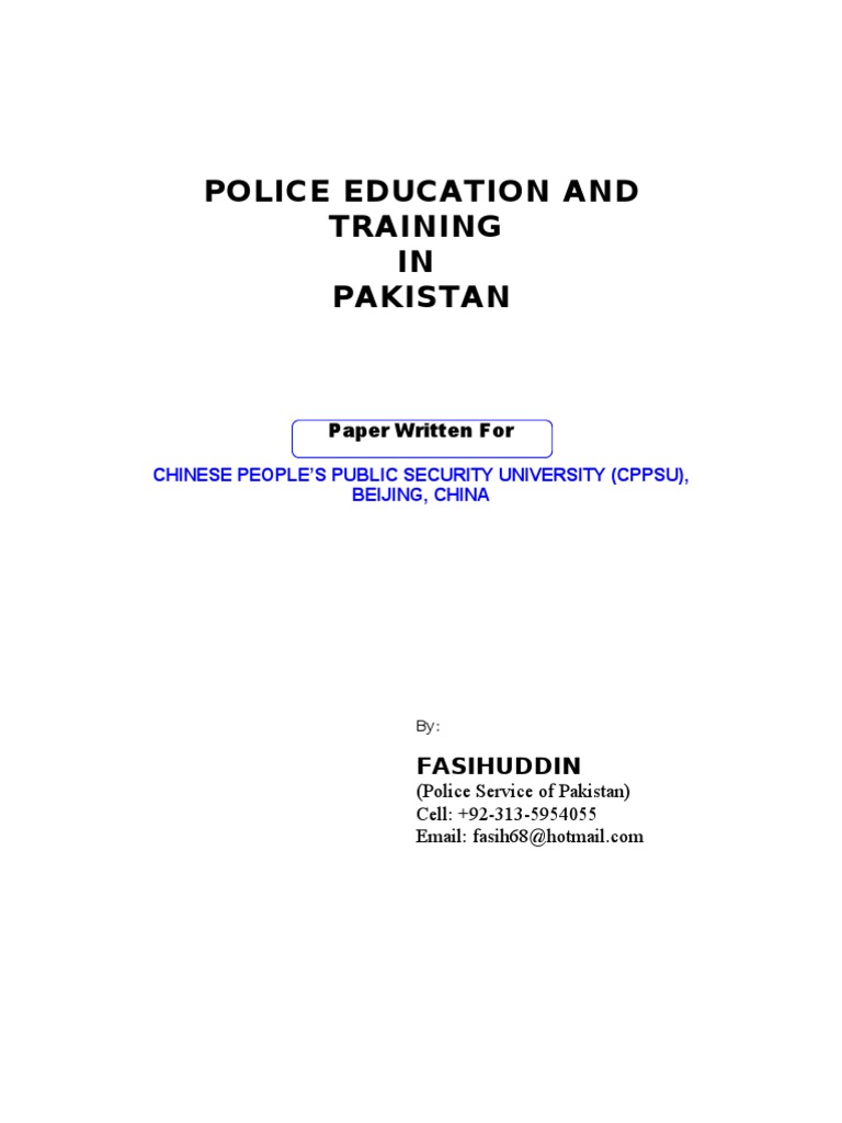 Police Education and Training in Pakistan | PDF | Police | Inspector