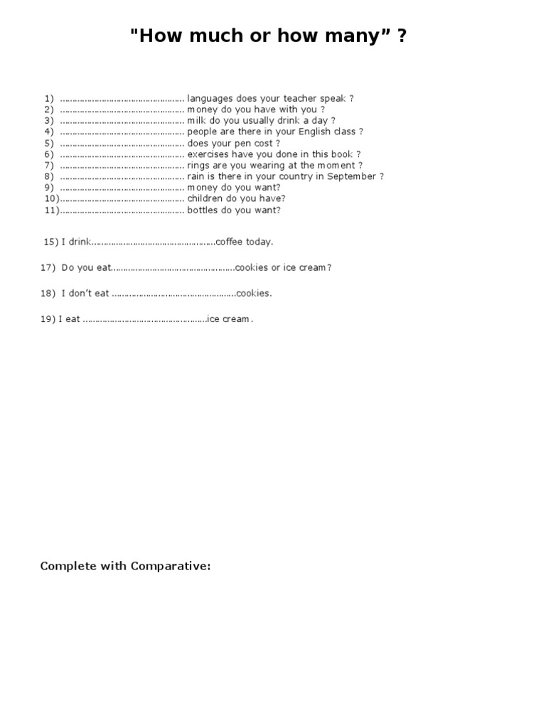 How Much or How Many | PDF | Foreign Language Studies | Computers