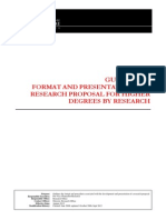 Format and Presentation of A Research Proposal For Higher Degrees by Research
