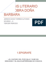 Analisis Literario de La Obra Doña Barbara-Jerson Torres