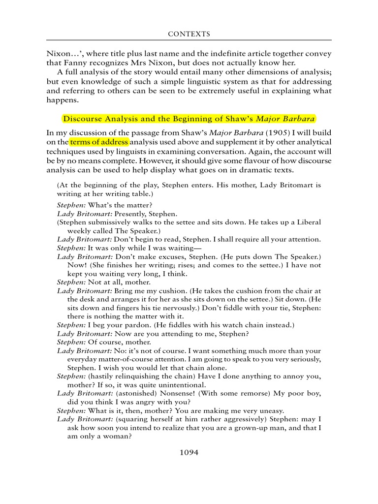 Lady Britomart's Domineering Conversation A Linguistic Analysis of