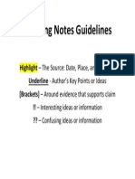 thinking notes guidelines