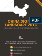China Digital Landscape 2014: We Are Social'S Snapshot of Key Digital Data & Statistics