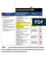 student assessment sheet