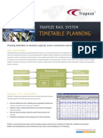 Rail Timetable Planning Solutions Sheet