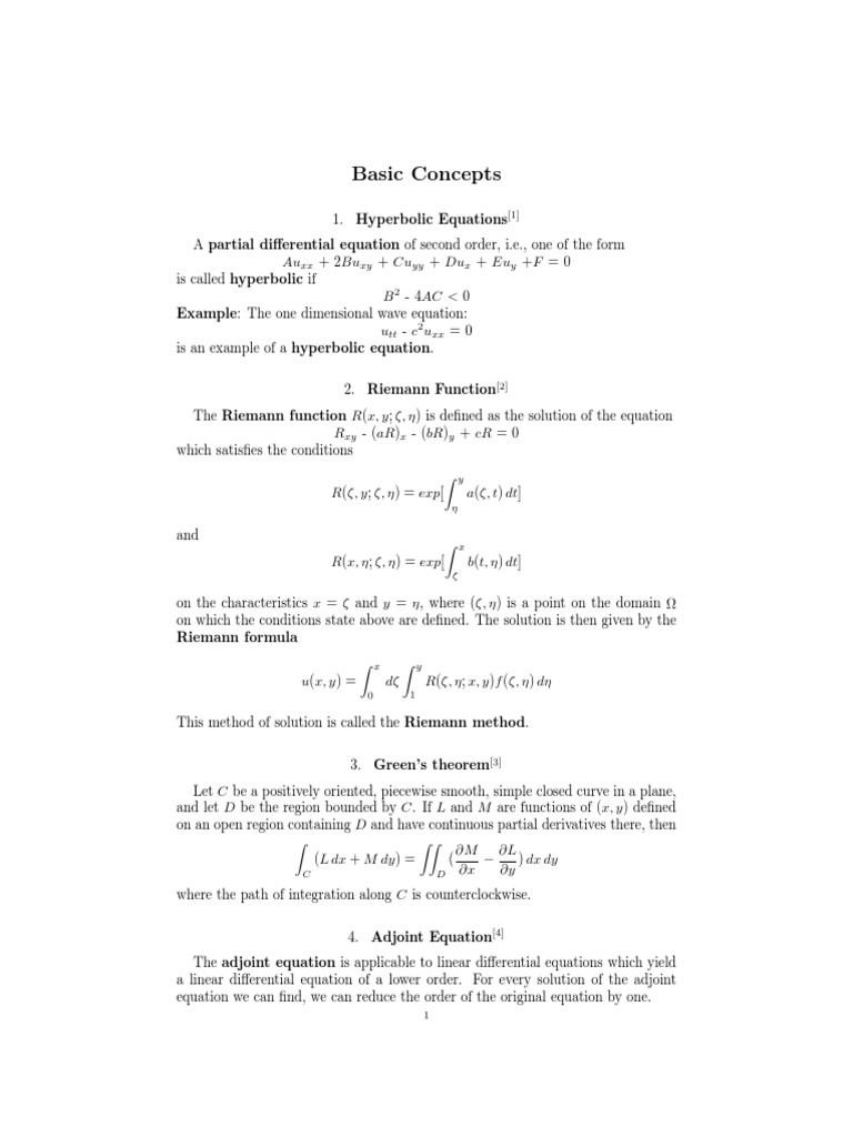 Riemann Method For Hyperbolic Equations | PDF