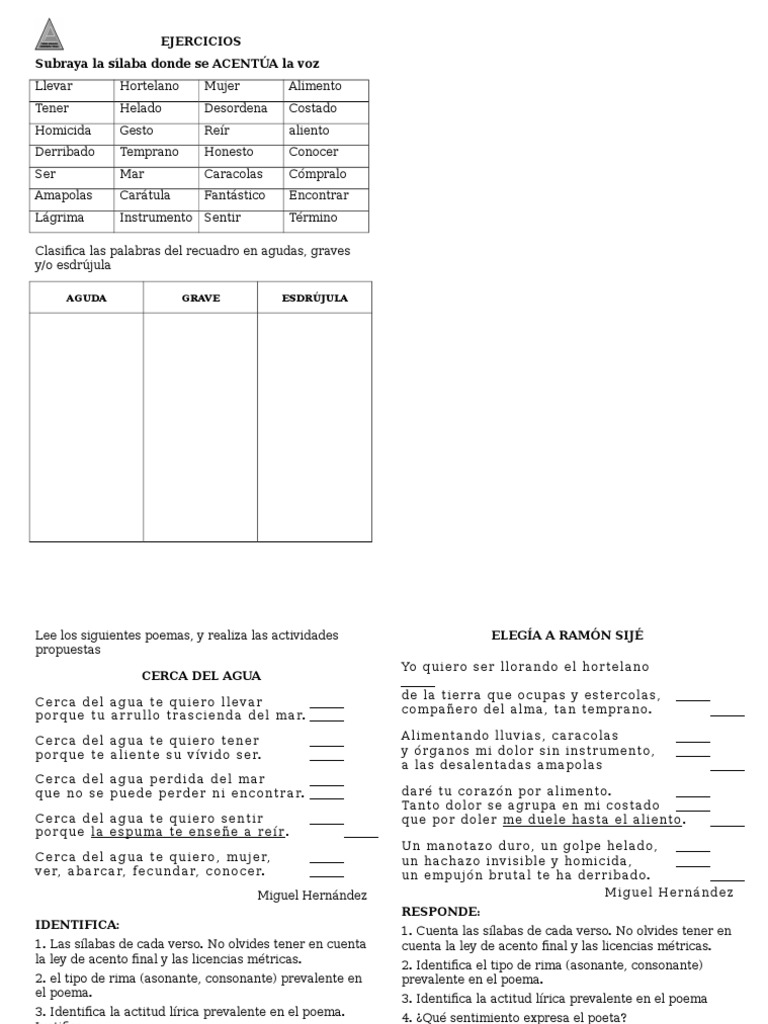 Palabras Esdrjulas Reglas Ortogrficas Caractersticas