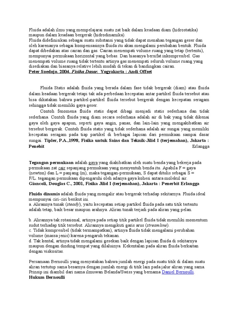 Contoh laporan praktikum Fluida statis dan dinamis