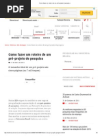Como Fazer Um Roteiro de Um Pré-projeto de Pesquisa