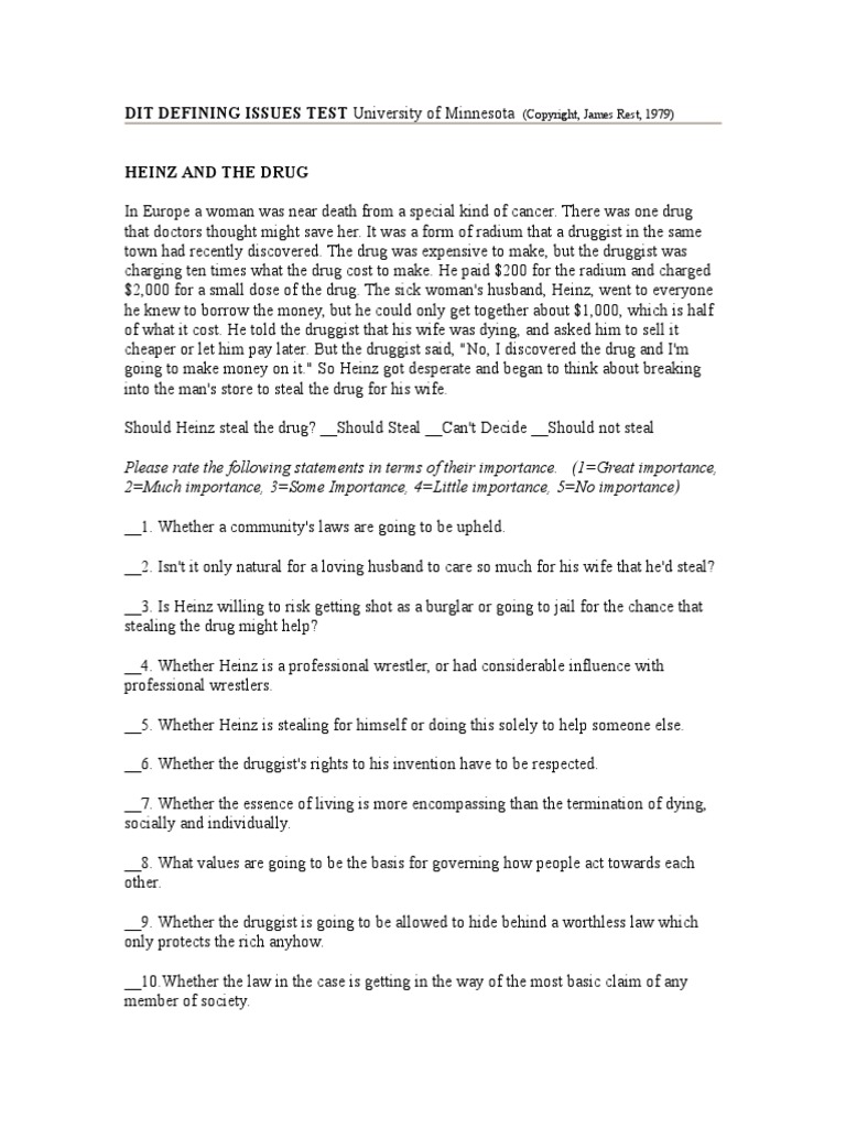Defining issues test pdf