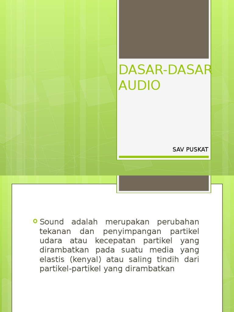 Dasar-Dasar Audio dan Mikrofon | PDF