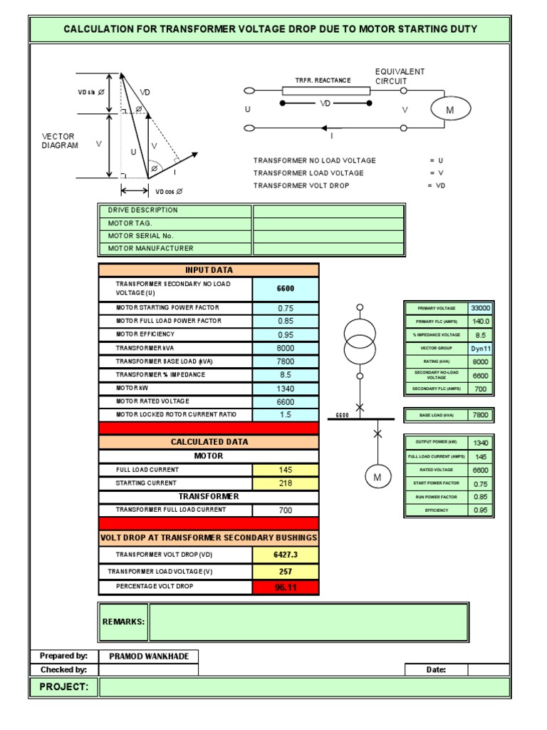 Transformer Voltage Drop Analysis | PDF