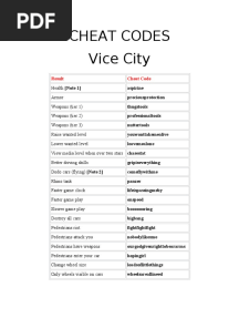 Cheat Codes of Gta Vice City by Indrajeet 143