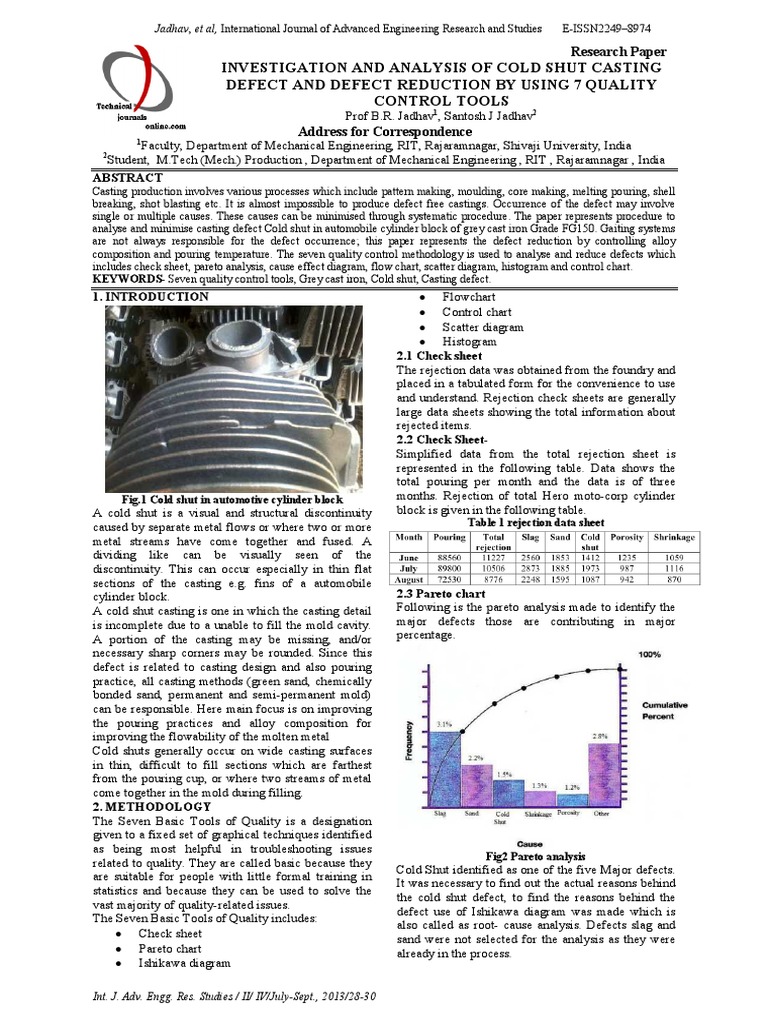 Cold Shut Defect Analysis in Casting | PDF | Computers | Technology ...