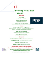 Christmas Set Menu 2015 + Booking Form