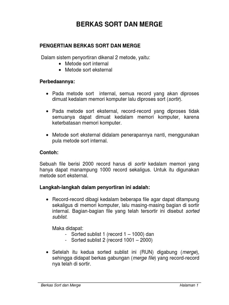 BAB 7 Berkas Sort Dan Merge | PDF