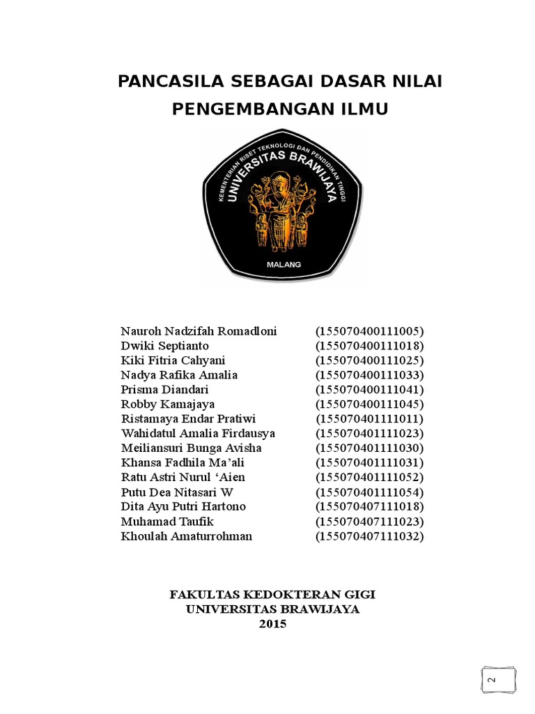 Makalah Pancasila Sebagai Dasar Nilai Pengembangan Ilmu