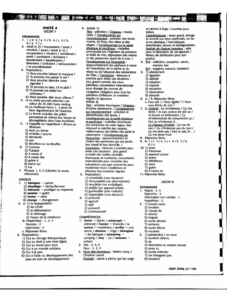 Tout Va Bien 2 Reponses Unite 4 6 Mode Affaires